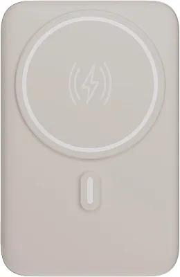 Geonav Power Bank, Carregador Portátil Universal por Indução 10.000mAh, Carregamento rápido*, Suporte Dobrável, Compatível com MagSafe® PB10MAGOW Off White