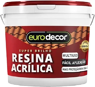 Resina Acrílica Brilhante Eurodecor 1 litro Incolor