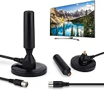 Antena Digital Interna e Externa para TV - HDTV 4K UHF VHF Smart TV, Led, LCD, 3D, Cabo 5 Metros, Com Base de Imã e Resistente a Água