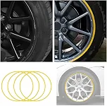 Proteção Universal Para Aros - Conjunto De 4 Protetores De Borda Autoadesivos Para Rodas, Com Anel De Proteção Amarelo Para Automóveis, SUVs E Caminhões - Anel Protetor De Borda De Roda,17inch