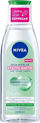 NIVEA Água Micelar Solução de Limpeza Facial 7 em 1 Efeito Matte 200ml - Fórmula poderosa com efeito matte que oferece 7 benefícios: limpa, hidrata, suaviza, tonifica, demaquila, acalma e refresca