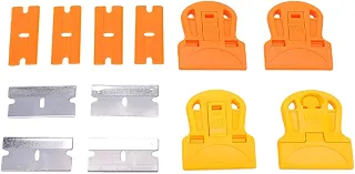 FTVOGUE Mini Raspador de Tinta Com 4 Cabos, 20 Lâminas de Plástico e 20 Lâminas de Metal para Remoção de Adesivos de Vidro, Paredes de Automóveis e Pisos