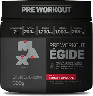 Suplemento Pré-Treino Max Titanium Égide, Frutas Vermelhas, 300g