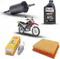 Kit Revisao compativel com Bros NXR 160 2015-2024, Oleo 20W50 mineral, Filtro de Ar, Filtro de Combustível, Vela Ignição