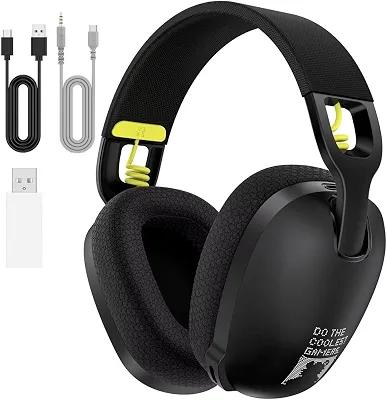ONIKUMA GAMING Headset Gamer sem Fio para PS5, PS4, PC, 2.4GHz USB e Bluetooth 5.3, Preto, Over Ear
