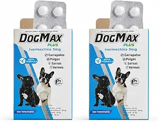 DogMax Plus 3mg | Ação 4 em 1 | Remédio para pulgas, carrapatos, vermes e sarna 8 Comprimidos | Cães entre 7 e 15kg