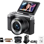 Câmera Fotográfica Digital 80MP Interpolado | Sensor CMOS 12MP, Vídeo 5K, Zoom Digital 18X, Flash, Tela HD 3.0, Wi-Fi, 32GB, Bateria Extra e Carregador