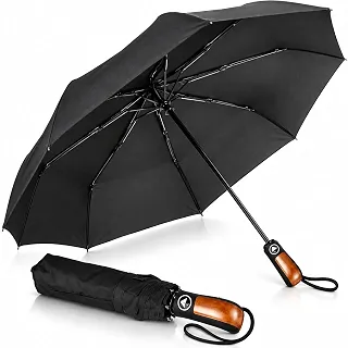 Guarda Chuva Reforçado Automático Resistente Ao Vento - Cabe Na Bolsa Mochila Modelo Compacto
