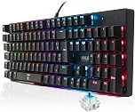 Teclado Mecânico Gamer Switch Blue Led Rgb 7 Cores Rainbow 12 Funções Anti Ghosting Abnt2 Usb para Pc Computador Notebook Mac