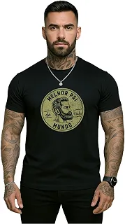 Camiseta Melhor Pai de Todo Mundo 100% Algodão Masculina