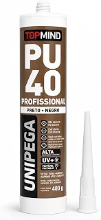TopMind Unipega PU 40 Selante e Adesivo Profissional Preto 400g