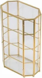 Baoblaze Vitrine de vidro com estrutura metálica, painéis transparentes e porta, ideal para decoração de casa, penteadeira ou entrada.