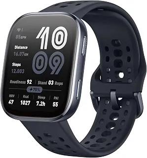 Amazfit Bip 6 Smart Watch 46 mm, bateria de 14 dias, tela AMOLED de 1,97 polegadas, resistência à água 5 ATM, GPS e mapas gratuitos, IA, chamada via Bluetooth, mais de 140 modos de treino (Black)
