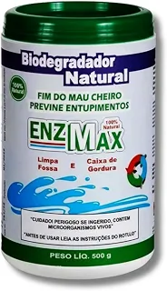 Enzmax Limpa Fossa Séptica e Caixa de Gordura 500g – Enzimas Naturais, Elimina Mau Cheiro e Entupimentos