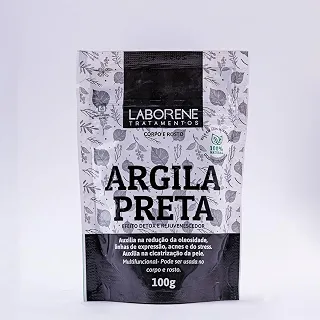 Argila Preta Corpo e Rosto Laborene 100Gr - Ação Detox Purificante e Clareadora
