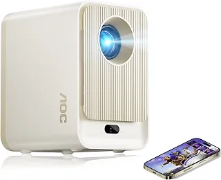AOC Projetor Inteligente 1080P, Totalmente Selado, 300 ANSI e 12000 Lumens, Foco Automático e Android 12.0, Projetores com Wi-Fi 6 e Bluetooth 5.0, Tela de 250', Projetor Portátil para Celular/PC/HDMI