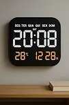 Relógio Digital de Parede e Mesa 18.5' com Display LED Colorido, Brilho Automático, Calendário, Temperatura, Alarme Duplo e Controle Remoto – Ideal para Casa, Escritório e Idosos - SHACK