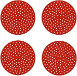 Kit com 4 Almofada de Silicone Para Fogão de Indução Protetor de Boca Cooktop Indução (Vermelho)