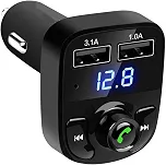 X8 carregador de carro sem fio compatível com bluetooth led transmissor fm duplo usb handfree carregamento de carro mp3 música tf u disco transmissor fm para rádio do carro