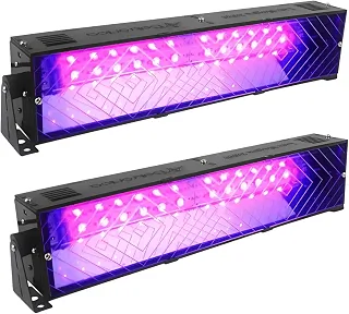 2 Super Refletor Luz Negra Deltrônica 12 Led Lâmpada Neon