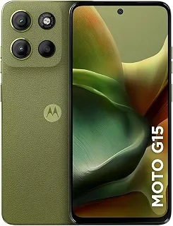 Smartphone Motorola Moto g15-256GB 4GB RAM+8GB Ram Boost e Camera 50MP com AI e Night Vision Bateria de 5200 mAh Tela FHD+ 6.7' com Superbrilho NFC - Verde