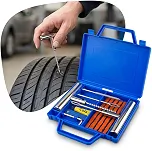 Kit de Reparo para Pneus 12 Peças com Maleta Azul Portátil para Carros