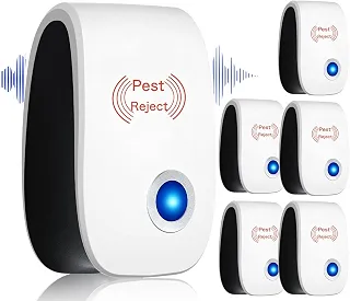 Repelente Eletrônico Ultrassônico, Kit com 6 Unidades, Espanta Ratos, Baratas, Mosquitos e Insetos, Seguro para Pessoas, Pets e Plantas