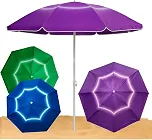 Guarda-Sol de Praia Grande, Proteção UV, Ajuste de Altura, Material Leve e Durável, Poliéster e PVC, para Família de até 5 Pessoas, 190 x 180cm (Verde)