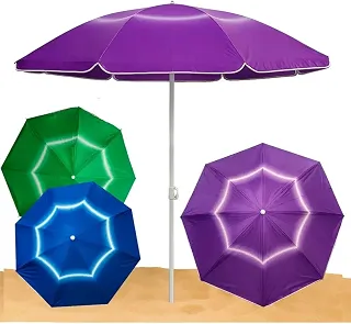 Guarda-Sol de Praia Grande, Proteção UV, Ajuste de Altura, Material Leve e Durável, Poliéster e PVC, para Família de até 5 Pessoas, 190 x 180cm (Verde)