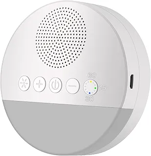 White Noise Sleep Machine Built-in 6 Som suave Luz de respiração suave 15/30/60 Sincronização inteligente para pessoas de todas as idades