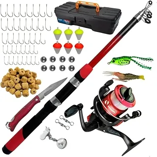 Kit De Pesca Completo 1 Vara 1,70m + 1 Molinete + Itens
