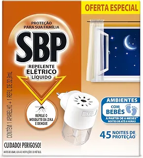 Repelente Elétrico Líquido SBP, 45 Noites