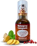 Spray de Própolis Natuspray Composto, com Própolis Verde e Mel, Sabor Romã, Gengibre e Menta, Auxílio Natural ao Sistema Imunológico com sabor delicioso para uso diário.