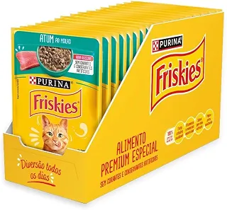 Pack Nestlé Purina Friskies Ração Úmida Para Gatos Adultos Atum Ao Molho - Com 15 Sachês 85g