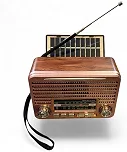 Rádio Portátil Retrô AM/FM/SW Bluetooth Solar Recarregável