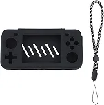 Capa de silicone para console R36H, película protetora com absorção de choque, capa resistente à poeira fácil de limpar para gamer portátil retrô, preta