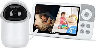 Babá Eletrônica com Monitor 5' HD, Baba Eletrônica sem Wi-Fi, Câmera com Visão Noturna e Áudio Bidirecional, Monitoramento com Zoom Digital, Ideal para Baby Monitor e Cuidados Infantis