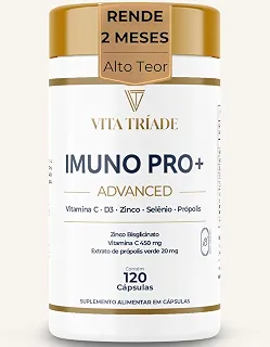 Imunidade Vitamina C D3 Zinco Selênio Própolis Verde 120 Cápsulas 2 Meses