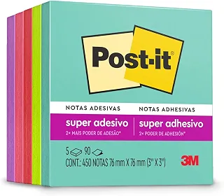 POST-IT 3M Bloco de Notas Adesivas Coleção Supernova Neon 450 Folhas