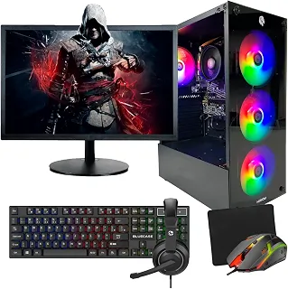 PC GAMER RYZEN 7 5700G, 16GB DDR4, SSD SATA 480GB, FONTE 500W + KIT GAMER 4 EM 1 + MONITOR 19