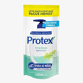 Protex Erva Doce Sabonete Líquido Antibacteriano Refil para Mãos, 500ml