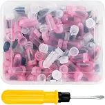 Kit Reparo Pneu Carro 100 Peças, Kit de Reparo de Pneus com Parafusos para Reparo de Pneus de Automóveis, Pinos de Borracha Espiral 2 Tamanhos, Chave de Fenda e Caixa Organizadora