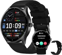 Smartwatch PEJE Relógio Smartwatch com Pulseira Extra - Tela Touch HD 1.28",À Prova d'Água IP68,Faz Chamadas Bluetooth,123+ Modos Esportivos,Bateria de 5-7 Dias,Compatível com iOS/Android.(Preto)