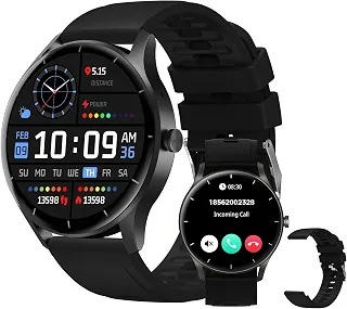 Smartwatch PEJE ZW02 com Chamadas, Pulseira Extra e 123+ Modos Esportivos