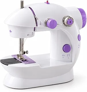 Mini Máquina de Costura Portátil Elétrica Bivolt com Pedal, LED 110v/220v