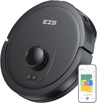 Aspirador Robô EZS E10, Sucção Ultra Forte de 5.500 Pa, Navegação a Laser iPath, para Limpeza Profunda de Pisos, Ideal para Cabelos e Pisos Duros