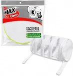 Saco de Malha Dacron para Lavar Tênis na Máquina, Branco, 37 x 20 cm