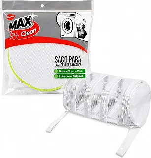 Saco de Malha Dacron para Lavar Tênis na Máquina, Branco, 37 x 20 cm