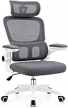Cadeira de Escritório Suporte Lombar Ergonômico Malha Respirável Mesh Apoio Cabeça Confortavél Art Cadeiras Presidente Premium (Cinza e Branco)