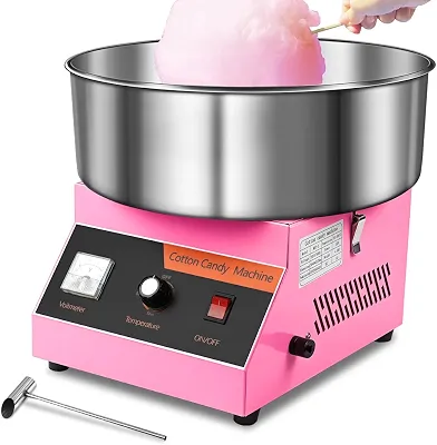 220V, Mini Máquina Caseira de Algodão Doce, Máquina de Algodão Doce, O Produto Vem com Uma Colher, Modelo Portátil, Mini Máquina de Algodão Doce, Rosa, 35 * 28 * 52.5 cm